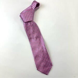 Ted Baker silk necktie pink blue silk pointed tipped silk tie 3D print